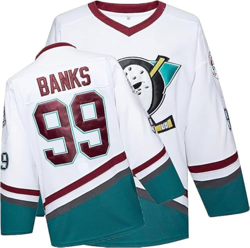 Mighty Ducks Jersey Movie Eishockey Trikot S-XXXL Charlie Conway #96 Adam Banks #99 90S Hip Hop Kleidung für Party