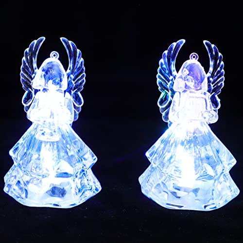 Zerodeko 2 STK Led Nachtlicht Engel Figuren - Bunte Cartoon Gebet Engel Tischlampe - Mini Nachttischlampe Für Kinderzimmer, Schlafzimmer, Wohnzimmer Deko - 3.54 .16 .16 Zoll
