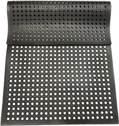ybaymy Rubber Anti Fatigue Mat 150 x 90 cm Large Outdoor Rubber Entrance Mats Drainage Mat with Holes None Slip Commercialfor Industrial Kitchen Restaurant Bathroom