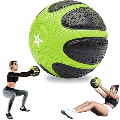 Yes4All Palla medica da 2,7 kg, con codice colore, ponderata con impugnatura antiscivolo per allenamento, esercizi di forza del core, allenamento dell'equilibrio e lancio
