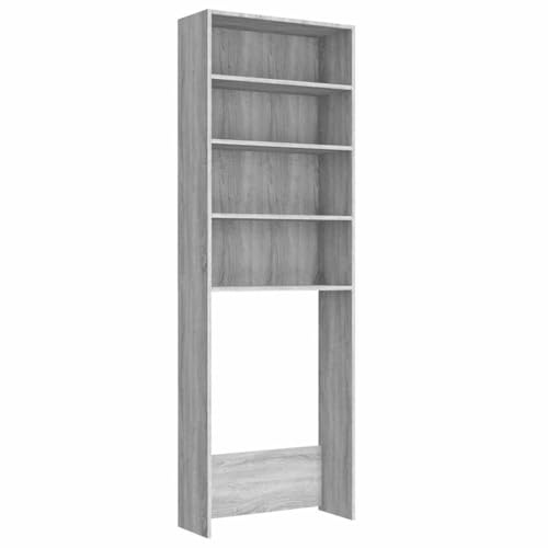 vidaXL Waschmaschinenschrank, Badschrank mit viel Stauraum, Hochschrank für Badezimmer Waschmaschine, Trocknerschrank Schrank Regal, Grau Sonoma