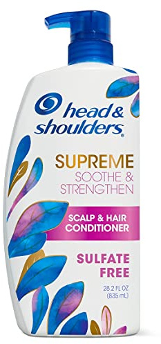 Head & Shoulders Supreme Sulfate-Free Conditioner with Argan Oil, with 1% Pyrithione Zinc, Anti-Dandruff Treatment, Soothe and Strengthen Hair and Scalp, 28.2 fl oz