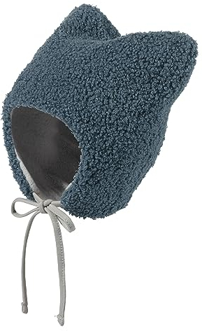 Sterntaler Baby - Jungen Mütze Baby Mütze Plüsch mit Ohren, Blau, 49