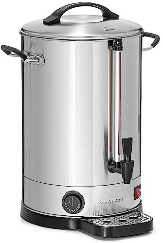 Forgast Erogatore di Acqua Calda 30 Litri con Vassoio Antigoccia, Acciaio Inox, Bollitore Acqua Professionale, Macchina per Bevande Calde, per Tè, per Hotel, Catering, Ristoranti, 1600 W