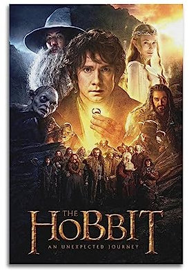 ELedvb Filmposter The Hobbit An Unexpected Journey, Leinwand, dekoratives Gemälde, Leinwand, Wandposter und Kunstbild, modernes Familien-Schlafzimmer, Dekor-Poster, 20 x 30 cm