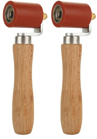 GBACHOOSE 2Pcs Silicone Seam Roller High Temperature Resistant Seam Hand Pressure Roller Welding Tool 40MM Rubber Rollers (Red)