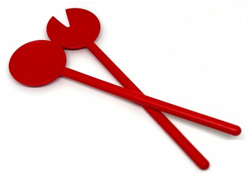 BioFactur, Salatbesteck 2 Teilig Servierlöffel 29 cm, Salatzange aus Bio Kunststoff,BPA frei, Naturfreundlich,glänzend,spülmaschinengeeignet Salatlöffel (Rot)