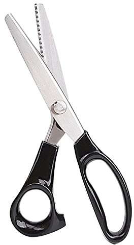 Bastelschere, 23,5 cm, Scherengriff, professionelle Schere aus Edelstahl, Schneiderei, Nähen, Bastelschere, Zick-Zack-Stoff, dekorative Kantenwerkzeugschere