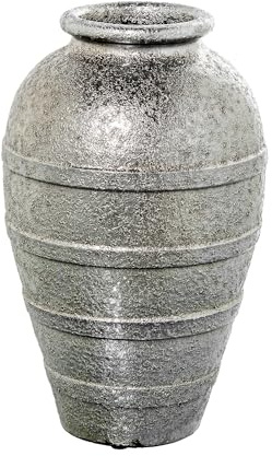 Bodenvase aus Keramik, silberfarben, 26 x 26 x 40 cm