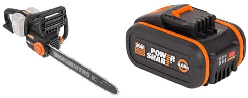 WORX WG385E.9 NITRO Akku Kettensäge 40V(2x20V) - bürstenloser Motor & WA3553 Akku 20V – Wiederaufladbarer, leistungsstarker Akku mit integrierter Ladestandanzeige