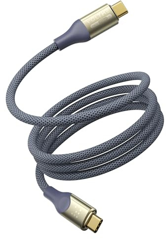 VOLTME USB4.0 240W Certificado Cable, PD 3.1 USB C a USB C Cable de Carga Rápida 40 Gbps, E-Maker Transmisión de Vídeo 8K @ 60Hz 2m Compatible con Teléfonos Móviles, Tabletas, Monitores, Dock, Azul