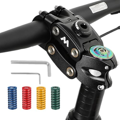 Verstellbarer Fahrradvorbau | Stoßdämpfender Fahrradvorbau | Fahrradlenker-Riser-Vorbau | 7-Grad-Rise-Vorbau, 45-mm-Rise-Fahrradvorbau, Komfort-Fahrradlenkervorbau, gefederter Lenker-Riser, ergonomisc