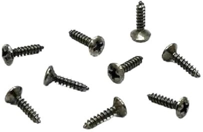 M2 M2.1 M2.3 M2.4 Carbon Steel Cross Phillips Countersunk Head Half Oval Screw 100Pcs, Black nickel, M2.1x10 D=4.6