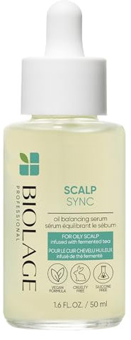 Biolage Siero Leave-in Riequilibrante Senza Risciacquo per Cuoio Capelluto Grasso, Arricchito con Tè Fermentato e Acido Glicolico, Oil Balancing Serum, Scalp Sync, 50ml