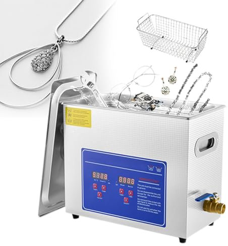 pealiritansemen 6 L Record Cleaner For Vinyl, Ultrasonic Glasses Cleaner Machine, 180 W Heater Stainless Steel Cleaning Machine, 0-30 Minutes Timer, For Record Store