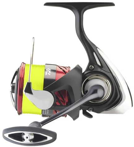 DAIWA 23 Ninja LT, Bespult mit Gelbem J-Braid X4, Angelrolle, Spinnrolle, Frontbremse