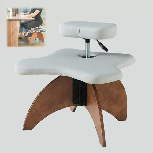 LULUMAIC Kniestuhl, ergonomischer Stuhl mit gekreuzten Beinen, Haltungsstuhl, höhenverstellbarer Bürohocker, Meditationsbürostuhl, Flexibles Design, für Büro-, Heim- und Yoga-Enthusiasten, Grau (Grey