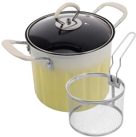 Ciieeo Friteuse Profonde avec Panier Passoire Style Japonais pour Tempura avec Couvercle et Égouttoir Compatible Plaques Induction et Gaz