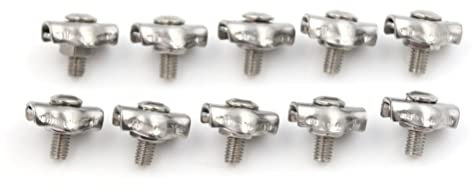 Clips for cables de acero, 20 piezas, abrazaderas for cables de agarre simple, calibre M2, clip for cables de acero inoxidable 304, clips for cables de acero