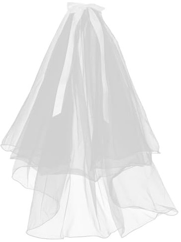 JEWEDECO Brautschleier Lagig Mit Schleife Hochzeitsaccessoire Aus Weichem Material Für Bachelorette Verlobung Und Hochzeit Elegante Ränder Für Einen Stilvollen Look
