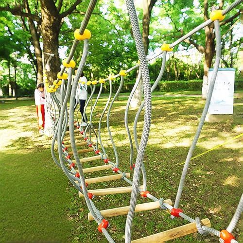 FWTXZTER Pont de Corde pour Enfants en Plein air, 6 m, Pont branlant