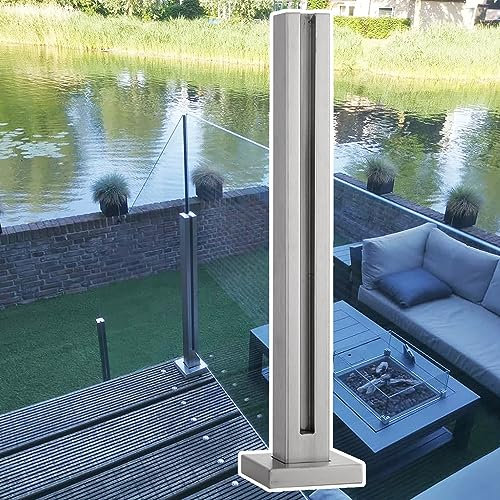 Kit de barandilla de cristal plateado para escaleras, balaustradas al aire libre con bases de postes y abrazaderas, paneles cuadrados de vidrio de fácil instalación, diseño moderno para terrazas y