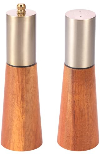 Salt and Pepper Grinder Set, 2pcs Adjustable Coarseness Coarse & Fine Salt Shakers, Refillable Salts and Pepper Mills Manual for Kitchen Picnic BBQ