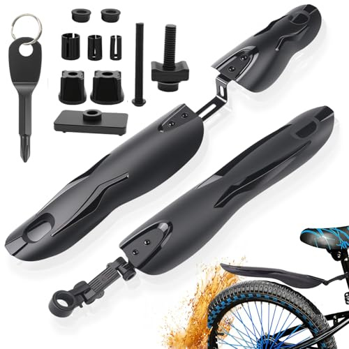 YUJUVI Parafango Bici Universali Parafango MTB Regolabile Regolabile Parafanghi Bici Set per 24-29 Pollici, Bicicletta Mudguard Anteriore e Posteriore per Mountain Bike, Bici da Corsa (24-29 Pollici)