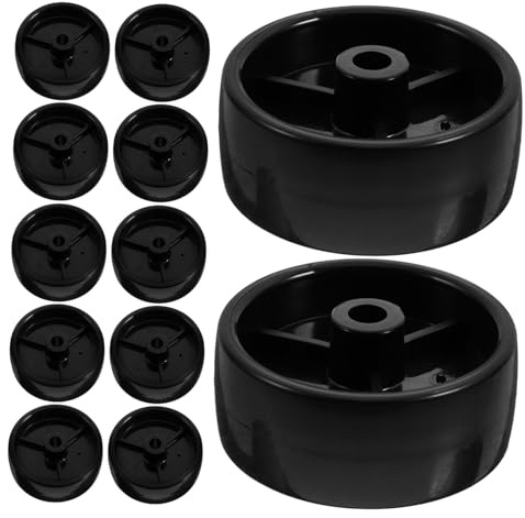 BESTonZON 12pièces Roues De Remplacement Pour Tondeuse à Pousser Roues Durables Pp Noir Pour Jardin Adaptées Aux Tondeuses à Gazon Et Caddies De Rechange Silencieuse Et Pratique