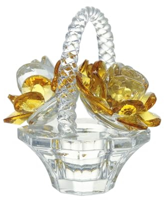 Storage Bag Cesta de flores de cristal para decoración de mesa que mejora la estética del dormitorio y el espacio de vida, elegante decoración de mesa