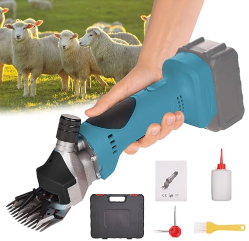Cordless Sheep Shears for Makita 18V Battery, 550W Electric Shearing Clippers, 2800 RPM, 6 Speeds, Electric Sheep Shears for Shaving Sheep, Goats, Cattle Farm Pet(NO Battery)