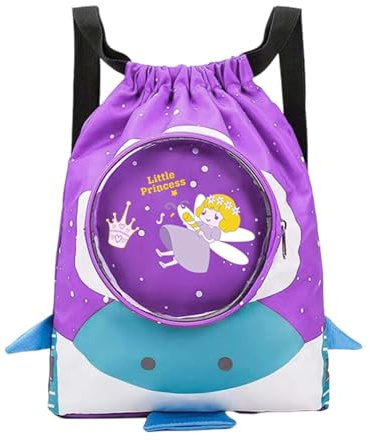 Mochila para niños y niñas, bolsas de almacenamiento separadas húmedas, portátil y linda caricatura para niños y niñas, bolsas de natación deportivas (8 y 12 años) para laptop niños, Morado (, 8y-12y