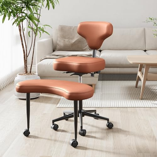 Neuer Meditationsstuhl, Stuhl Mit Gekreuzten Beinen Und Rädern, ADHD Stuh Mit Höhenverstellbarer Rückenlehne,10cm Extra Dickes Sitzkissen, 360-Grad-Drehung Für Das Homeoffice, Für Zappelige Sitzende
