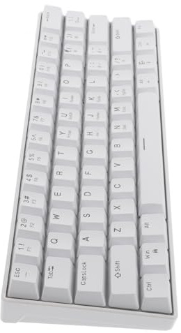 LRXIYODE Clavier Mécanique Blanc Compatible PC et Ordinateur Portable Filaire 61 Touches avec Rétroéclairage RGB en Abs Compact pour Gaming et Travail