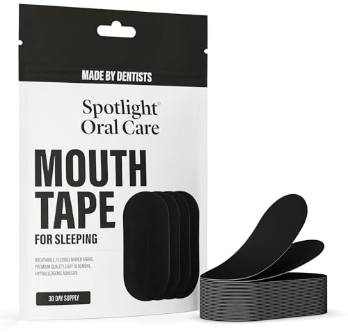 Spotlight Oral Care Mouth Tape for Sleeping - 30 Pack Single-Use Strips - Encourages Nasal Breathing, Reduces Snoring & Prevents Dry Mouth - Oral-Grade Adhesive for Better Sleep Quality & Oral Health