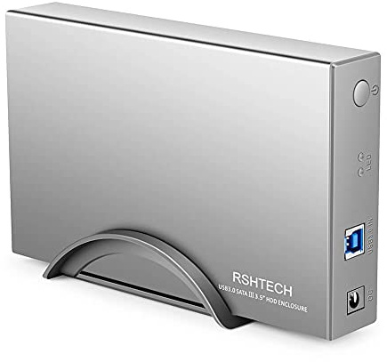 Hard Drive Enclosure RSHTECH USB 3.0 to SATA Aluminum External Hard Drive Dock Case for 3.5 inch HDD SSD up to 16TB Drives, Support UASP (RSH-339)