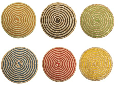 Villa d'Este Home Tivoli Set mit 6 runden Tischsets Spiral 6 Ass.