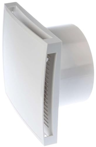 EUROPLAST Ø 150mm Bad-Lüfter mit Feuchtesensor und Timer - mit Weiß Front, Leise Ventilator