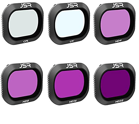 Hsthe Sea Confezione da 6 Filtri per obiettivi per fotocamera Filtri multistrato compatibili con Mavic 2 pro, filtro Cornice di modellazione integrata ad alta trasmittanza (ND4 ND8 ND16 ND32 UV CPL)