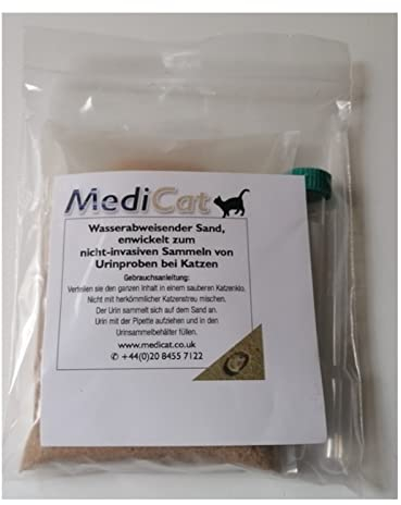 MediCat Katzenstreu | 1 x 300 g | Zur Harngewinnung | Für alle Tiere, bei denen Urinproben benötigt werden geeignet | Stressfreie Methode zur Sammlung von Urinproben