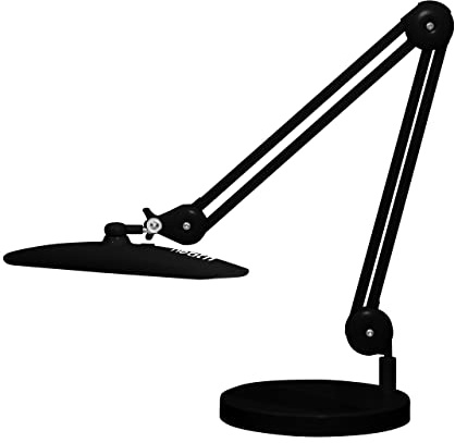 Neatfi XL 2200 Lumens 24W LED Desk Lamp - 4-Level Dimmable Task Light | Home Office, Crafts & Workbench | 50cm Wide Head (Black, Non-CCT with Base)