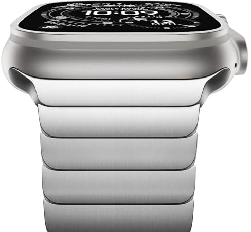 NewWays 49mm 46mm 45mm 44mm 42mm(Serie 3 2 1) Kompatibel mit Apple Watch Armband,Edelstahl Gliederarmband Ersatzarmbänder Geeignet für iWatch Ultra 3 2 1,Series 11/10/9/8/7/6/5/4/3/2/1/SE,Silber
