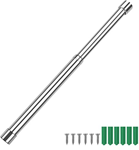 31-51 cm Barre de Penderie en Acier Inoxydable, GEBAUM Barre Penderie Extensible Argenté, Tringle Vetement Murale, Tringle Penderie pour Penderie Murale