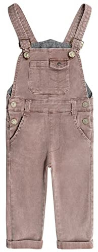KIDSCOOL SPACE Salopette en toile pour bébés petites filles, vêtements de travail décontractés pour tout-petits garçons, rouge vin, 24 mois