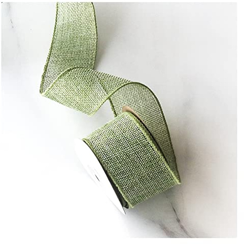 Yurosiay 5 Yard ×4 cm Juteband Bunt Sackleinen Band Breit Leinenband Juteband Mit Draht Vintage Dekoband Jute Geschenkband Schleifenband Weihnachtsband für DIY Handwerk Hochzeit Grün