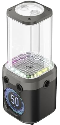 Corsair iCUE LINK XD5 RGB Elite LCD Pumpen/Ausgleichsbehälter-Kombination - D5 PWM-Pumpe - IPS-LCD-Bildschirm 480 × 480-22 adressierbare RGB-LEDs - 440-ml-Ausgleichsbehälter aus Nylon - Tarngrau