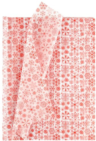 NEBURORA 60 Blatt Weihnachts Schneeflocken Seidenpapier rote Schneeflocken Geschenkpapier Seidenpapier für DIY Bastelarbeiten und Weihnachtsparty Dekorationen