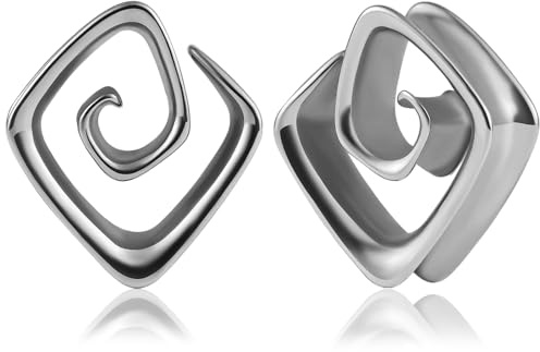 Vankula Ohr Tunnel 1 Paar Saddles Flesh Plugs Spirale Edelstahl für männer damen Ohrpiercing Schmuck 8mm bis 16mm