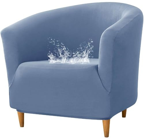 ZRCYXDW Wasserdicht Sesselschoner, 1 Stück Spandex Sesselüberwurf Stretch Club Chair Schonbezug Mit Elastischem Boden Mit Elastisch Stretch Husse Abnehmbarer Für Wohnzimmer-Grau Blau-1 Stück