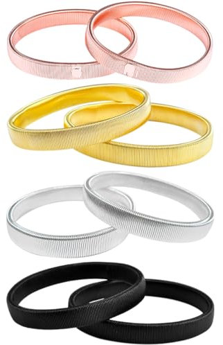 ZOCONE 4 Pairs Sleeve Garters, Metal Shirt Sleeve Holders, Anti-Slip Garter Armbands for Men Women (4 Colors)